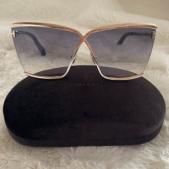 Tom Ford Elle-02 TF936 28B Sunglasses Women\'s Rose Gold/Grey-Brown Gradient 71mm main image 6